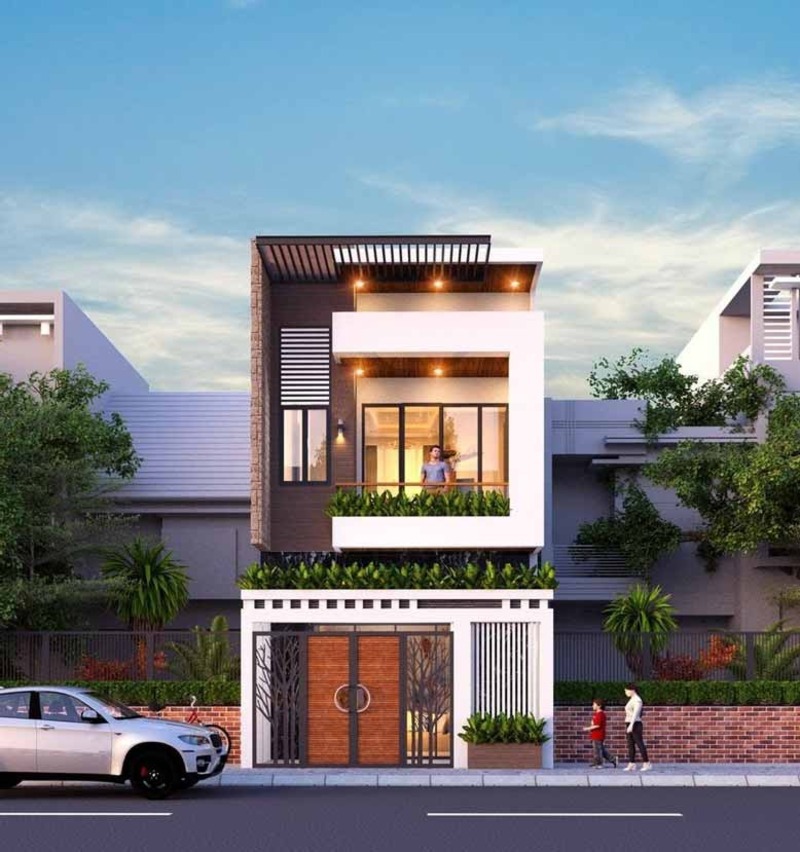 Thiết kế mẫu nhà phố 2 tầng 4x10m 2 phòng ngủ hiện đại tại Văn Giang  NDNP2T31 - Thiết kế Thi công Nhà đẹp