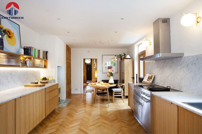 ph&ograve;ng bếp nh&agrave; phố